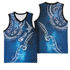 Matariki Galaxy Basketball Jersey New Zealand Map Maori Pattern