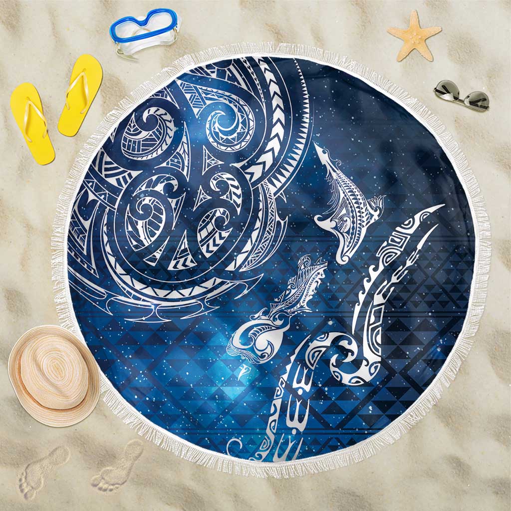 Matariki Galaxy Beach Blanket New Zealand Map Maori Pattern