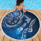 Matariki Galaxy Beach Blanket New Zealand Map Maori Pattern
