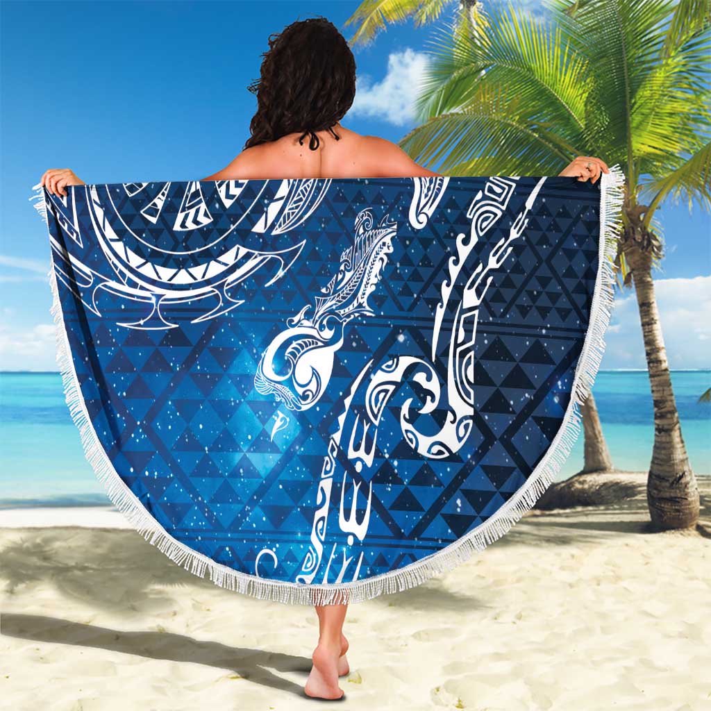 Matariki Galaxy Beach Blanket New Zealand Map Maori Pattern
