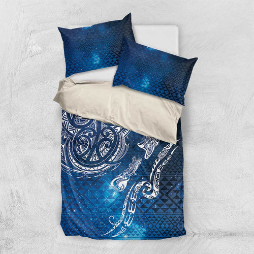 Matariki Galaxy Bedding Set New Zealand Map Maori Pattern