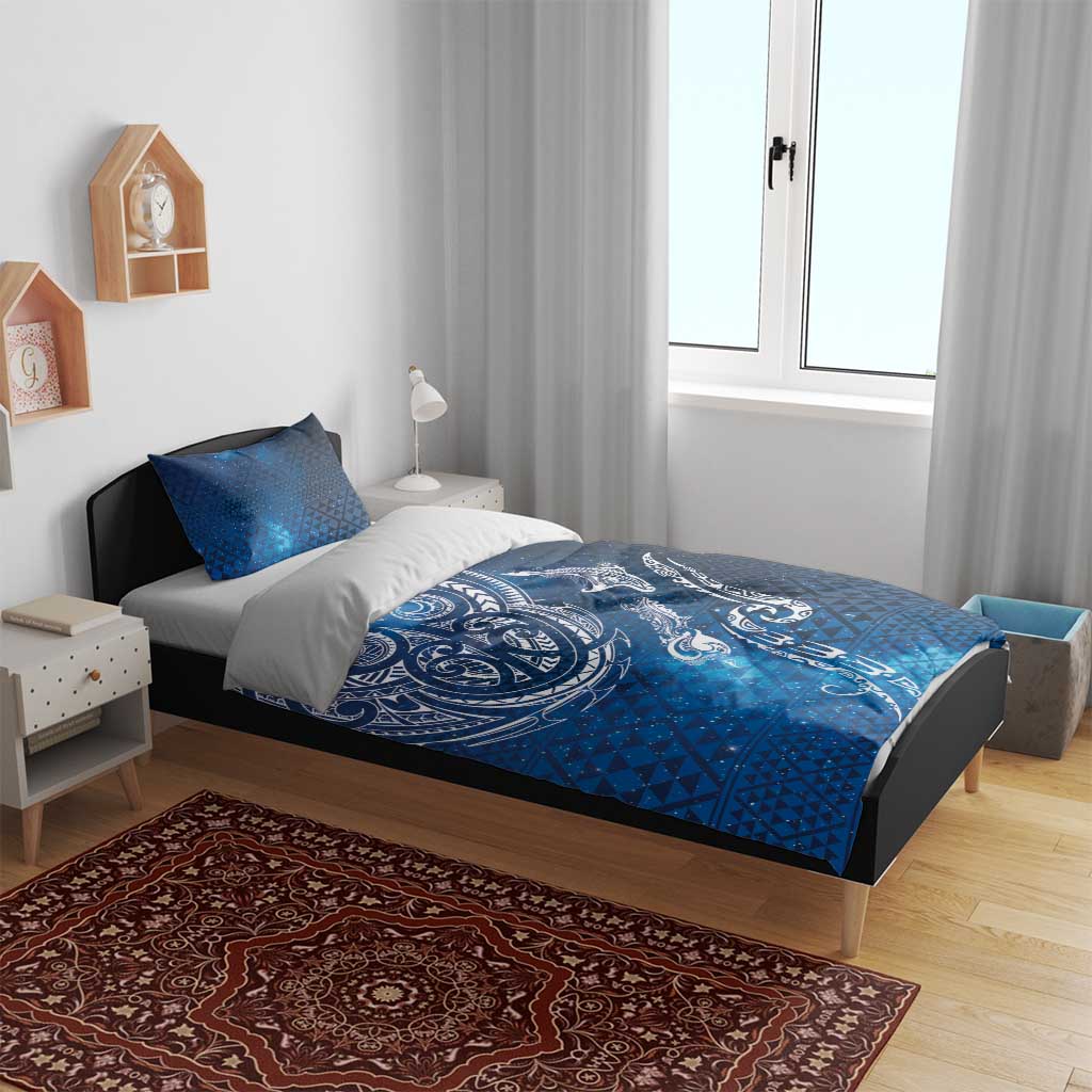 Matariki Galaxy Bedding Set New Zealand Map Maori Pattern