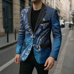 Matariki Galaxy Blazer New Zealand Map Maori Pattern