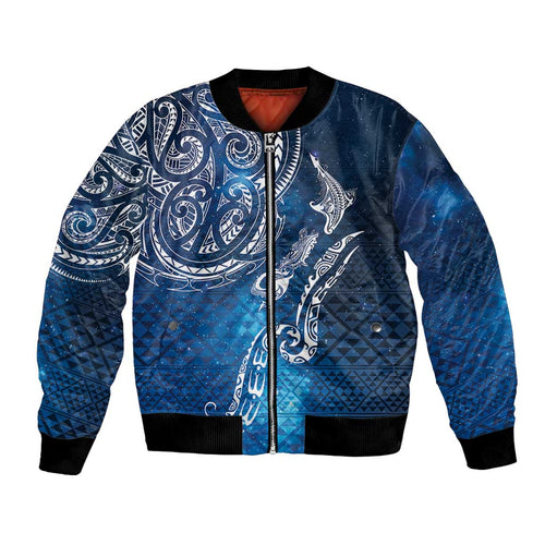 Matariki Galaxy Bomber Jacket New Zealand Map Maori Pattern
