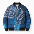 Matariki Galaxy Bomber Puffer Jacket New Zealand Map Maori Pattern