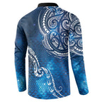 Matariki Galaxy Button Sweatshirt New Zealand Map Maori Pattern