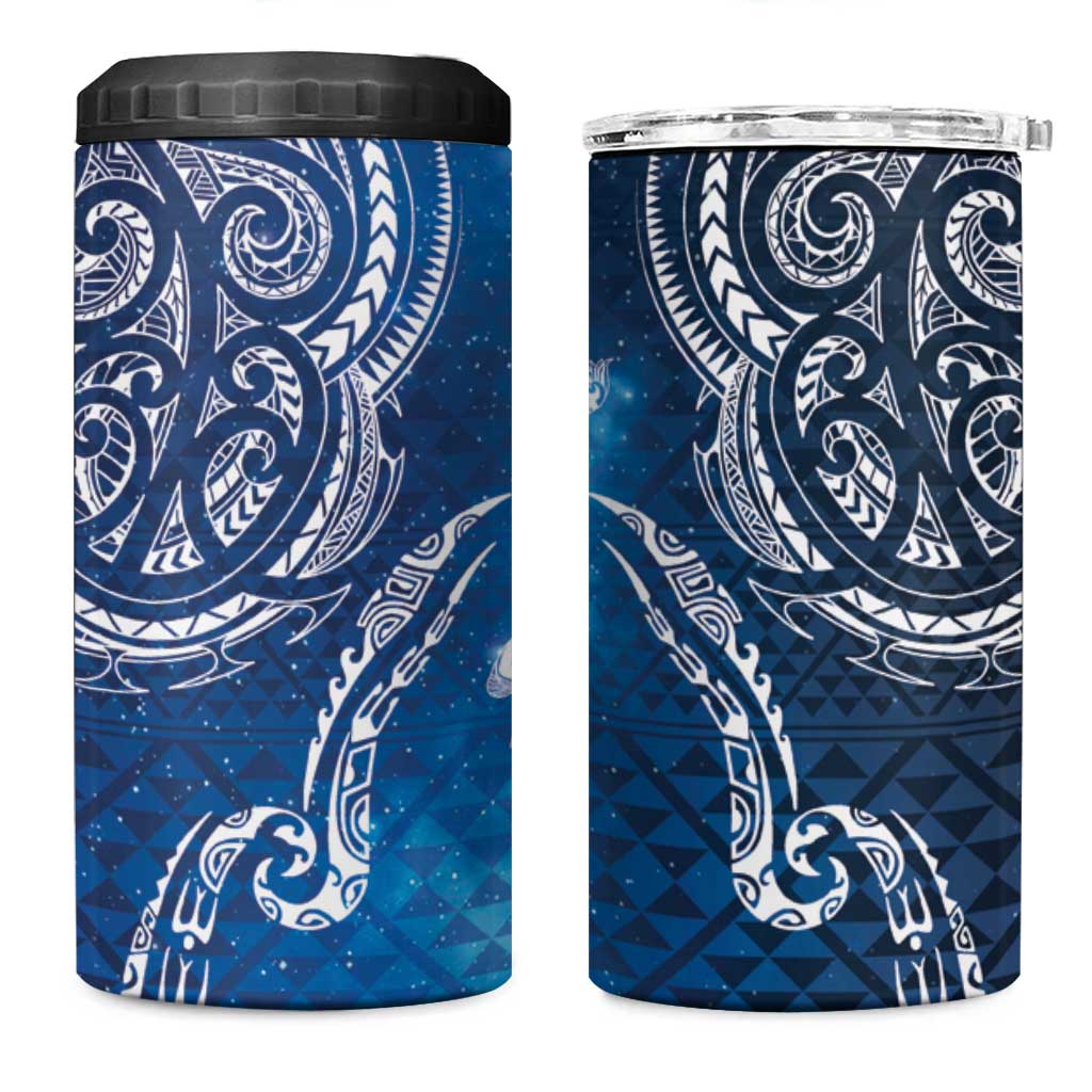 Matariki Galaxy 4 in 1 Can Cooler Tumbler New Zealand Map Maori Pattern