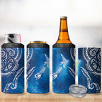 Matariki Galaxy 4 in 1 Can Cooler Tumbler New Zealand Map Maori Pattern