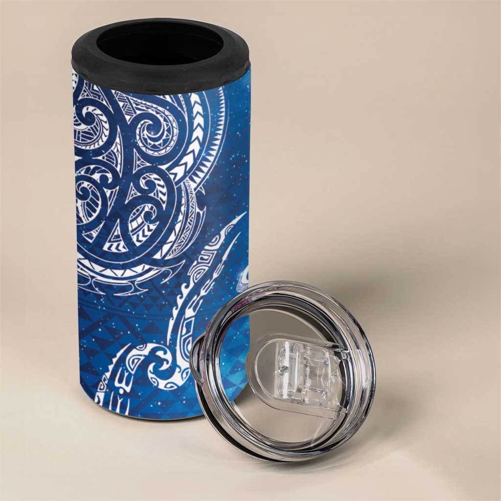 Matariki Galaxy 4 in 1 Can Cooler Tumbler New Zealand Map Maori Pattern