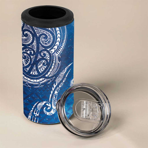 Matariki Galaxy 4 in 1 Can Cooler Tumbler New Zealand Map Maori Pattern