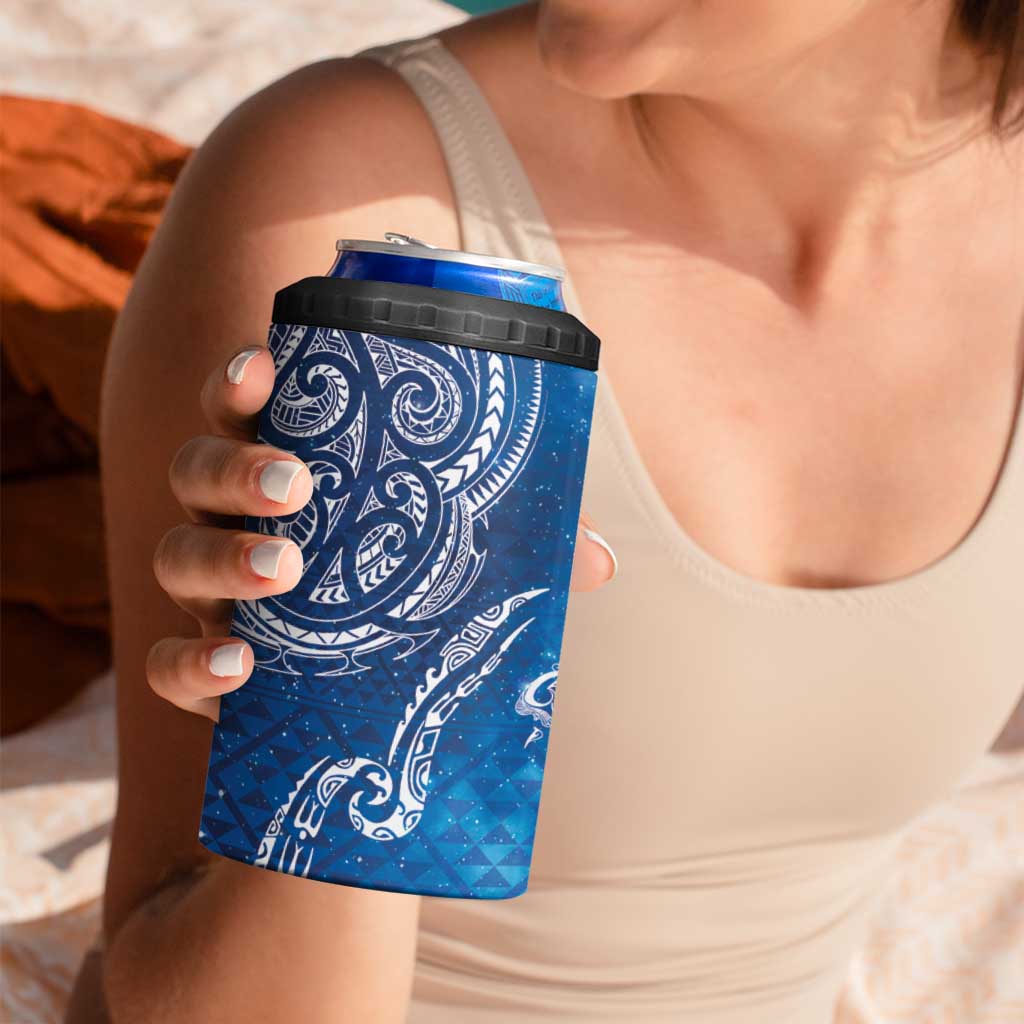 Matariki Galaxy 4 in 1 Can Cooler Tumbler New Zealand Map Maori Pattern