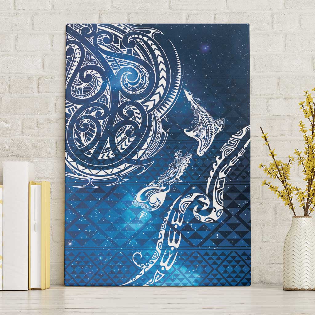 Matariki Galaxy Canvas Wall Art New Zealand Map Maori Pattern