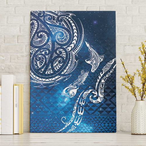 Matariki Galaxy Canvas Wall Art New Zealand Map Maori Pattern