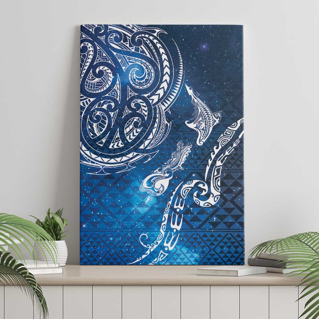 Matariki Galaxy Canvas Wall Art New Zealand Map Maori Pattern