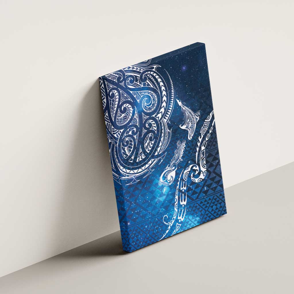 Matariki Galaxy Canvas Wall Art New Zealand Map Maori Pattern