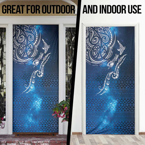 Matariki Galaxy Door Cover New Zealand Map Maori Pattern