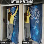 Matariki Galaxy Door Cover New Zealand Map Maori Pattern