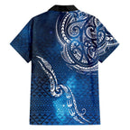 Matariki Galaxy Family Matching Off The Shoulder Long Sleeve Dress and Hawaiian Shirt New Zealand Map Maori Pattern