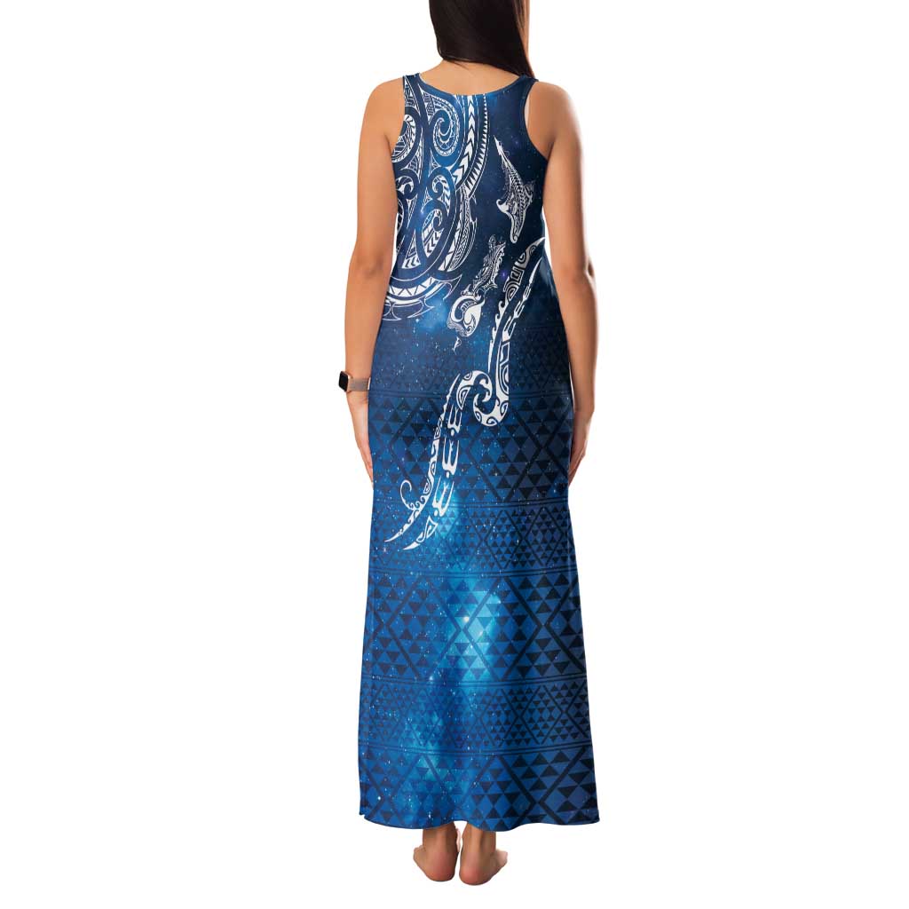 Matariki Galaxy Family Matching Tank Maxi Dress and Hawaiian Shirt New Zealand Map Maori Pattern