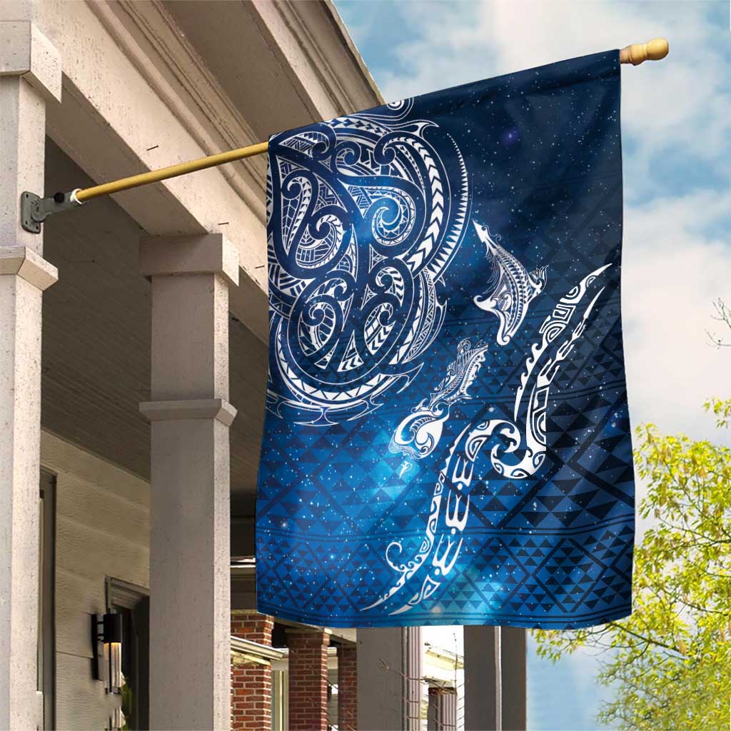 Matariki Galaxy Garden Flag New Zealand Map Maori Pattern