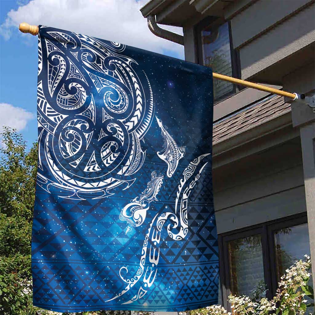 Matariki Galaxy Garden Flag New Zealand Map Maori Pattern