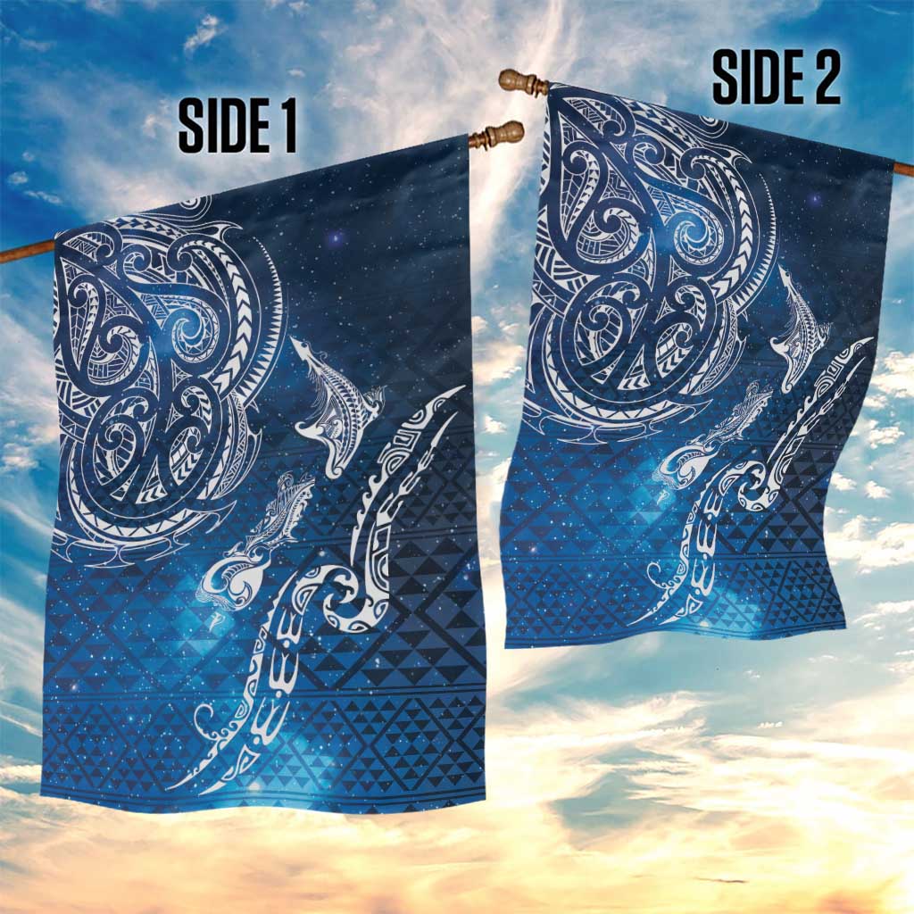 Matariki Galaxy Garden Flag New Zealand Map Maori Pattern