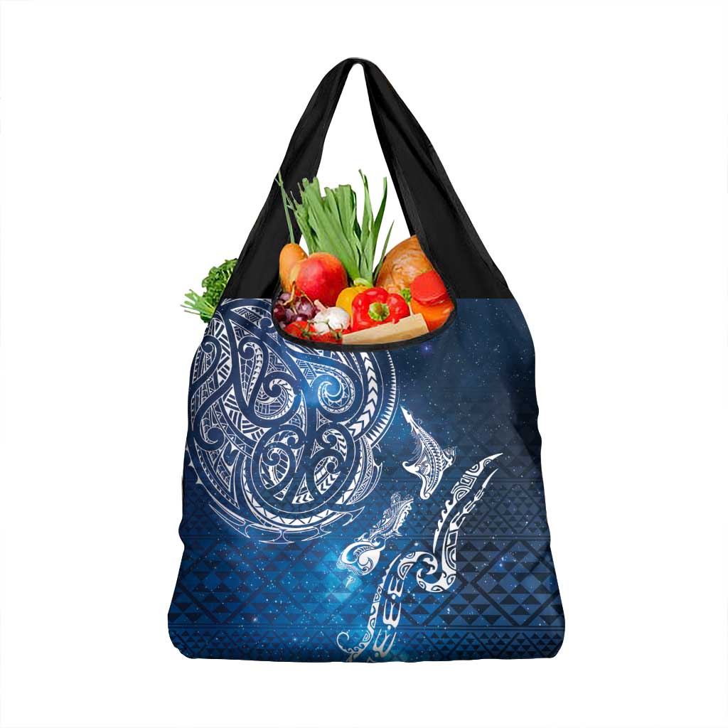 Matariki Galaxy Grocery Bag New Zealand Map Maori Pattern