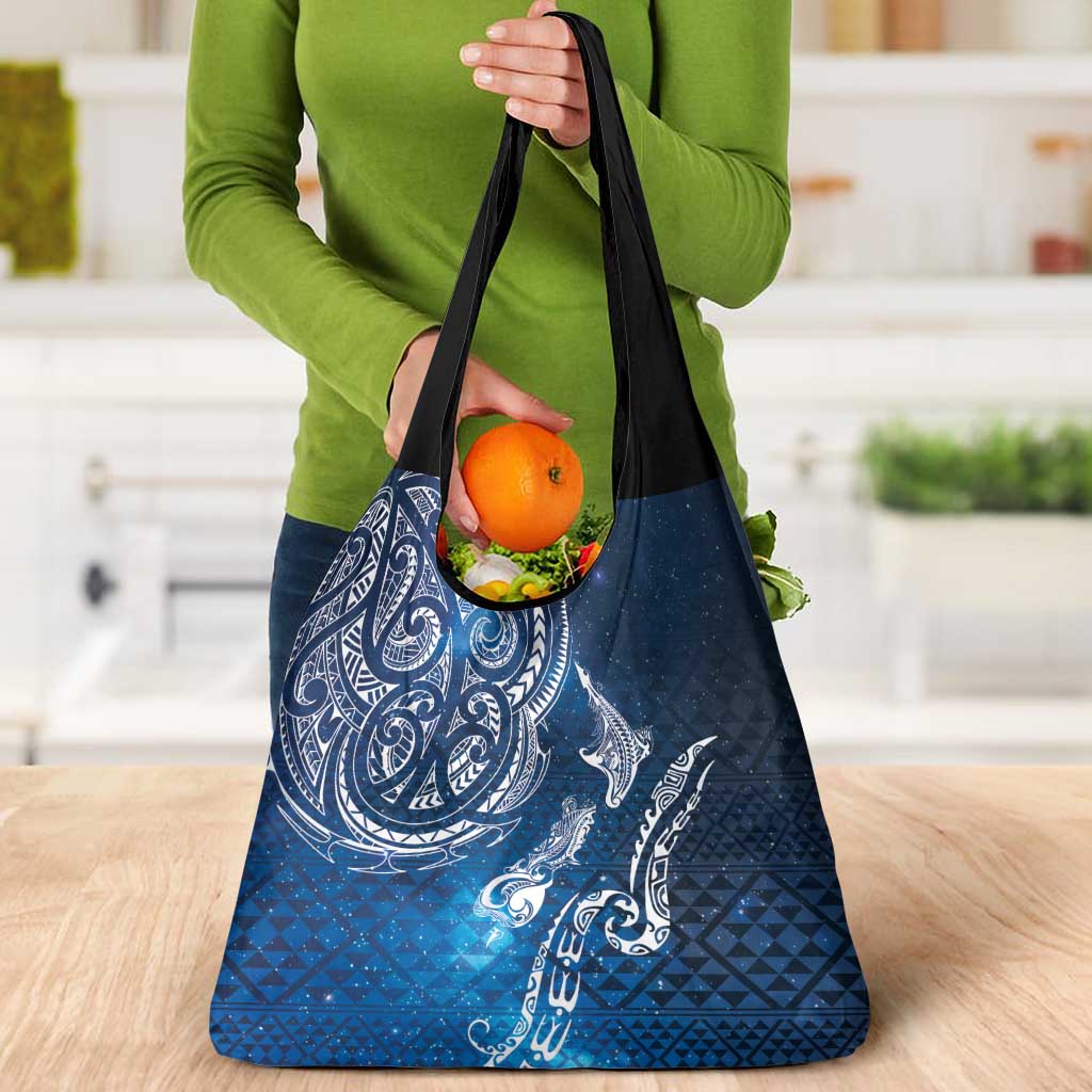 Matariki Galaxy Grocery Bag New Zealand Map Maori Pattern