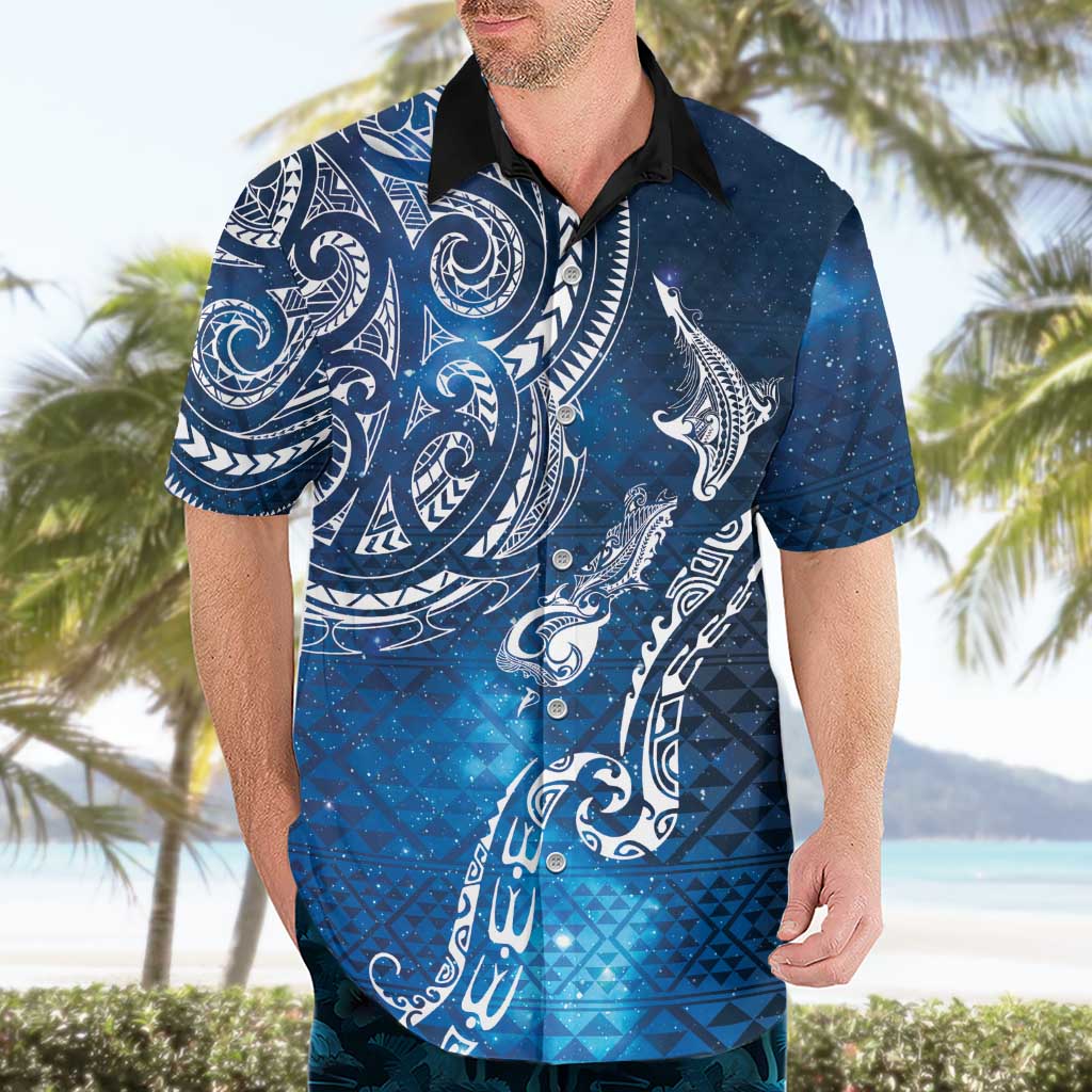 Matariki Galaxy Hawaiian Shirt New Zealand Map Maori Pattern