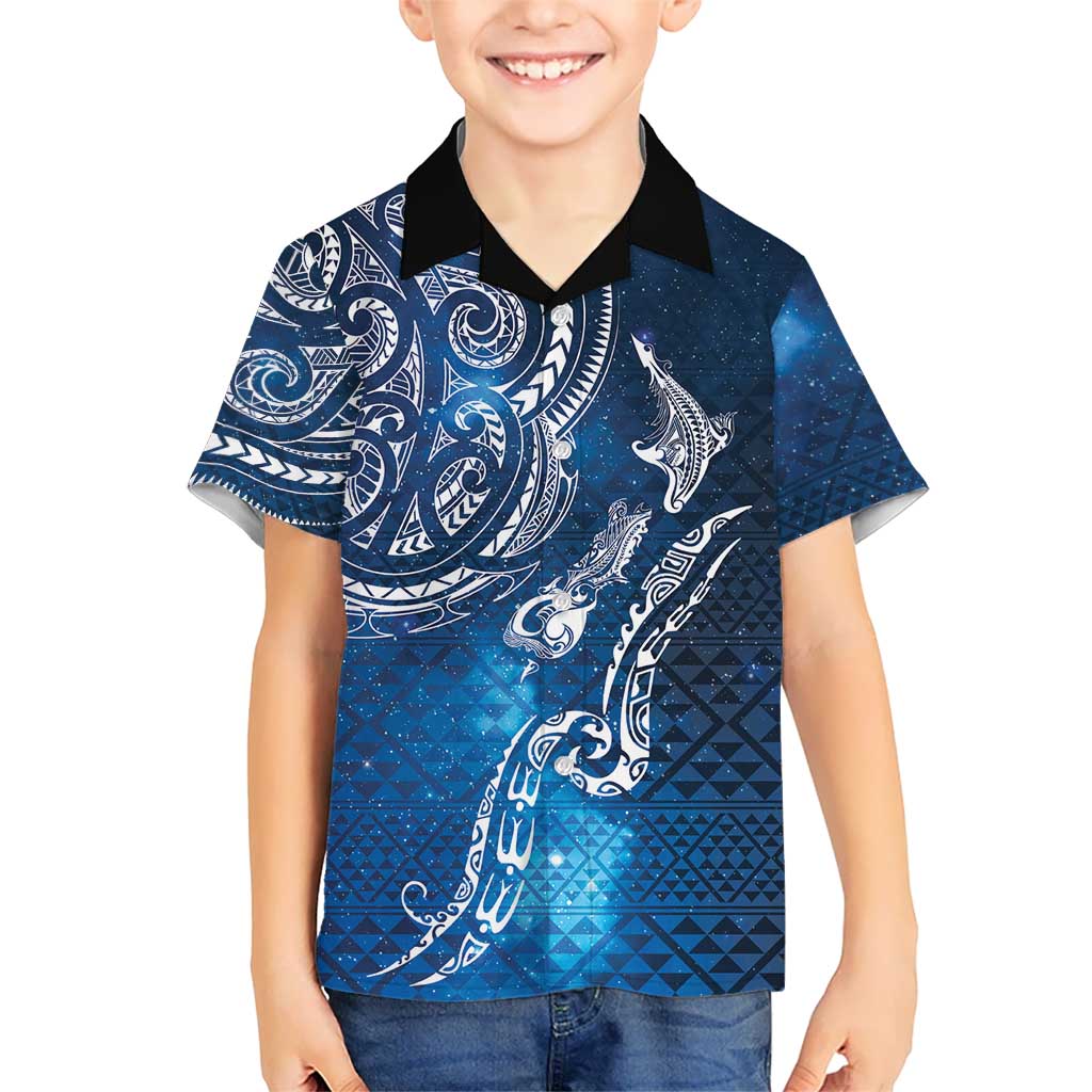 Matariki Galaxy Hawaiian Shirt New Zealand Map Maori Pattern