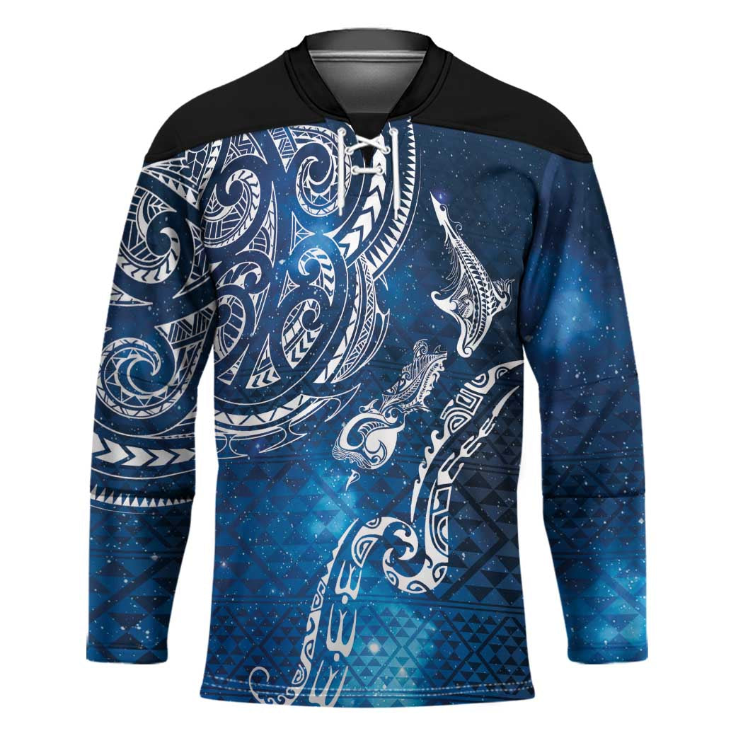 Matariki Galaxy Hockey Jersey New Zealand Map Maori Pattern