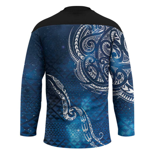 Matariki Galaxy Hockey Jersey New Zealand Map Maori Pattern