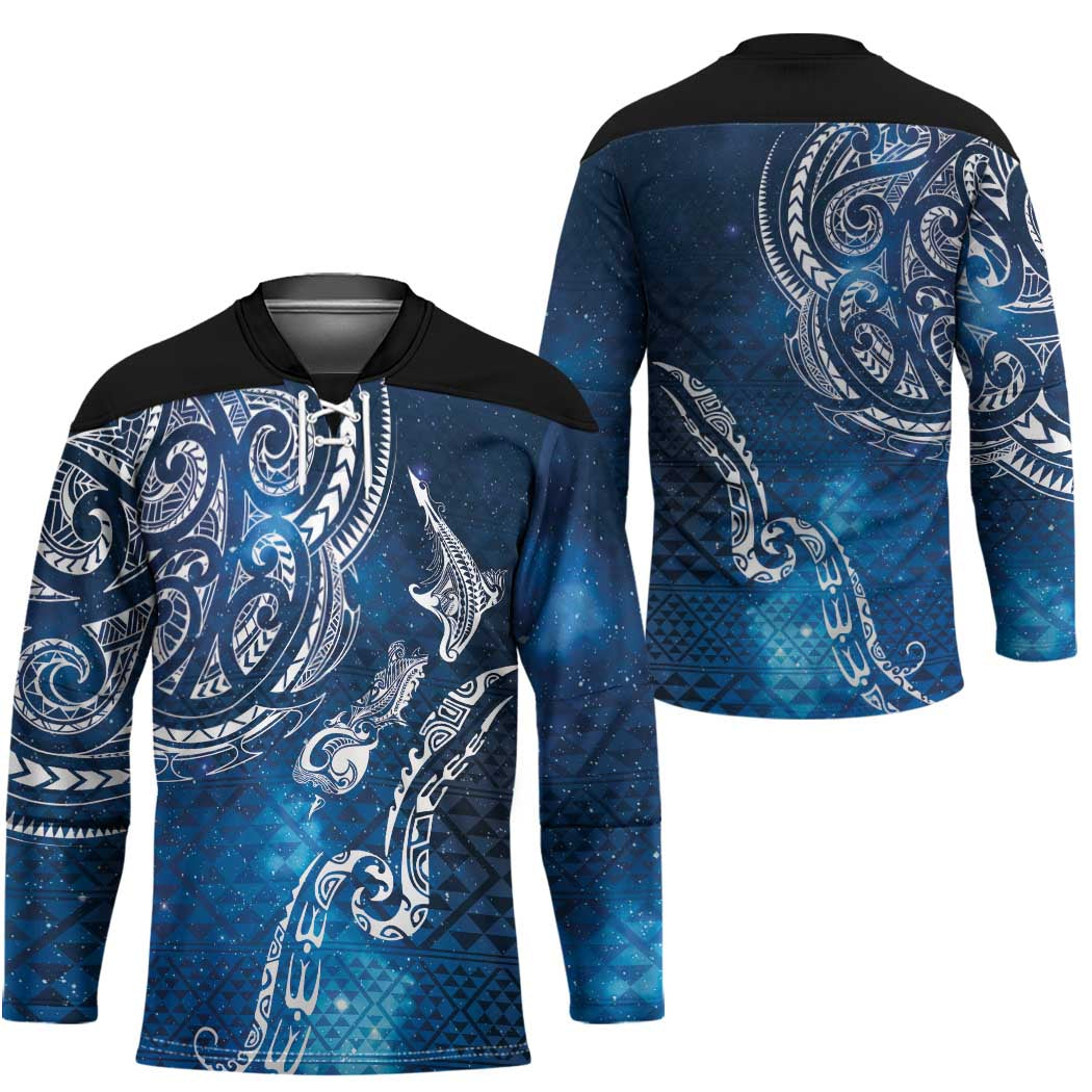 Matariki Galaxy Hockey Jersey New Zealand Map Maori Pattern