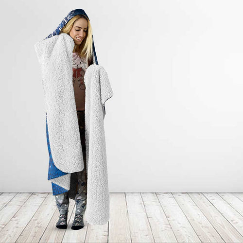 Matariki Galaxy Hooded Blanket New Zealand Map Maori Pattern