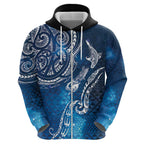 Matariki Galaxy Hoodie New Zealand Map Maori Pattern