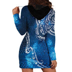 Matariki Galaxy Hoodie Dress New Zealand Map Maori Pattern