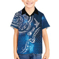 Matariki Galaxy Kid Hawaiian Shirt New Zealand Map Maori Pattern