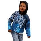 Matariki Galaxy Kid Hoodie New Zealand Map Maori Pattern
