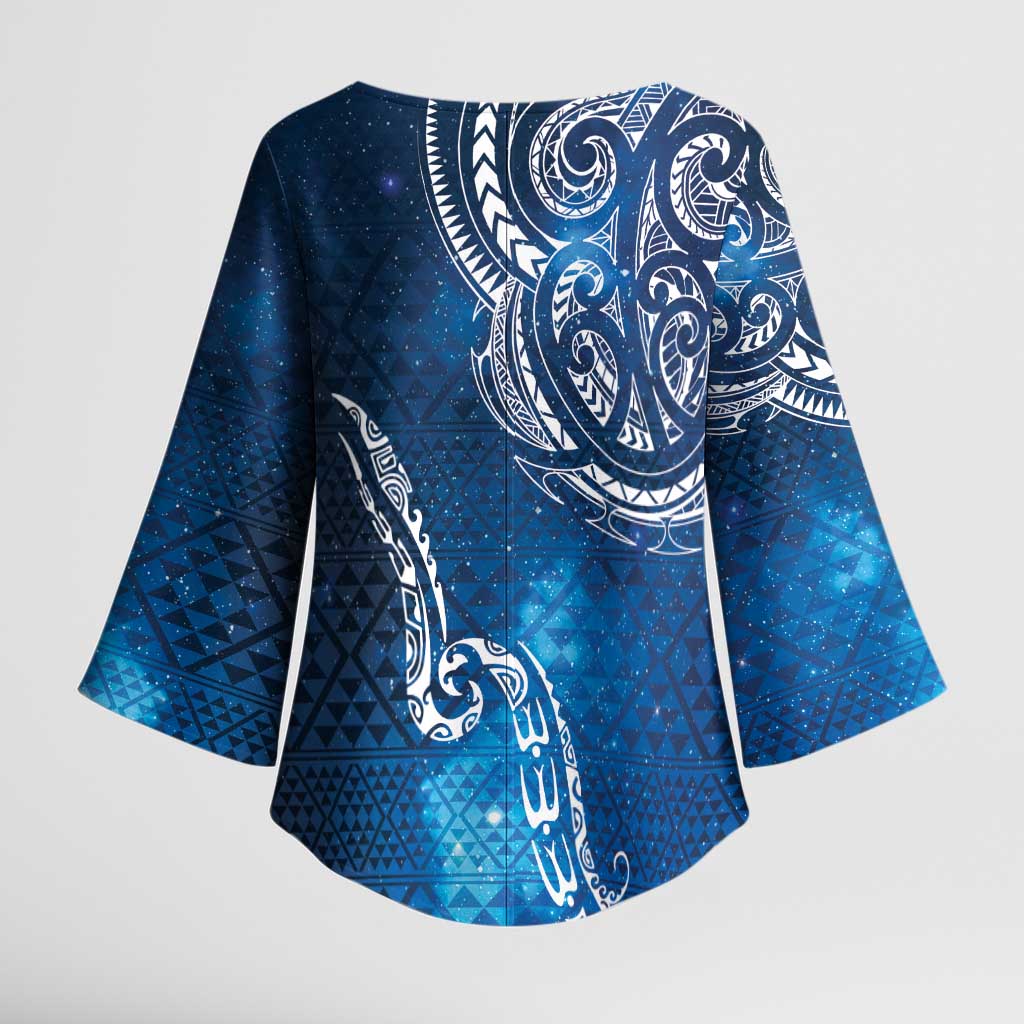 Matariki Galaxy Kimono Sleeve Blouse New Zealand Map Maori Pattern