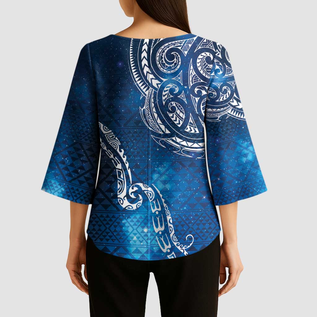 Matariki Galaxy Kimono Sleeve Blouse New Zealand Map Maori Pattern