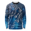 Matariki Galaxy Long Sleeve Shirt New Zealand Map Maori Pattern