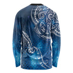 Matariki Galaxy Long Sleeve Shirt New Zealand Map Maori Pattern