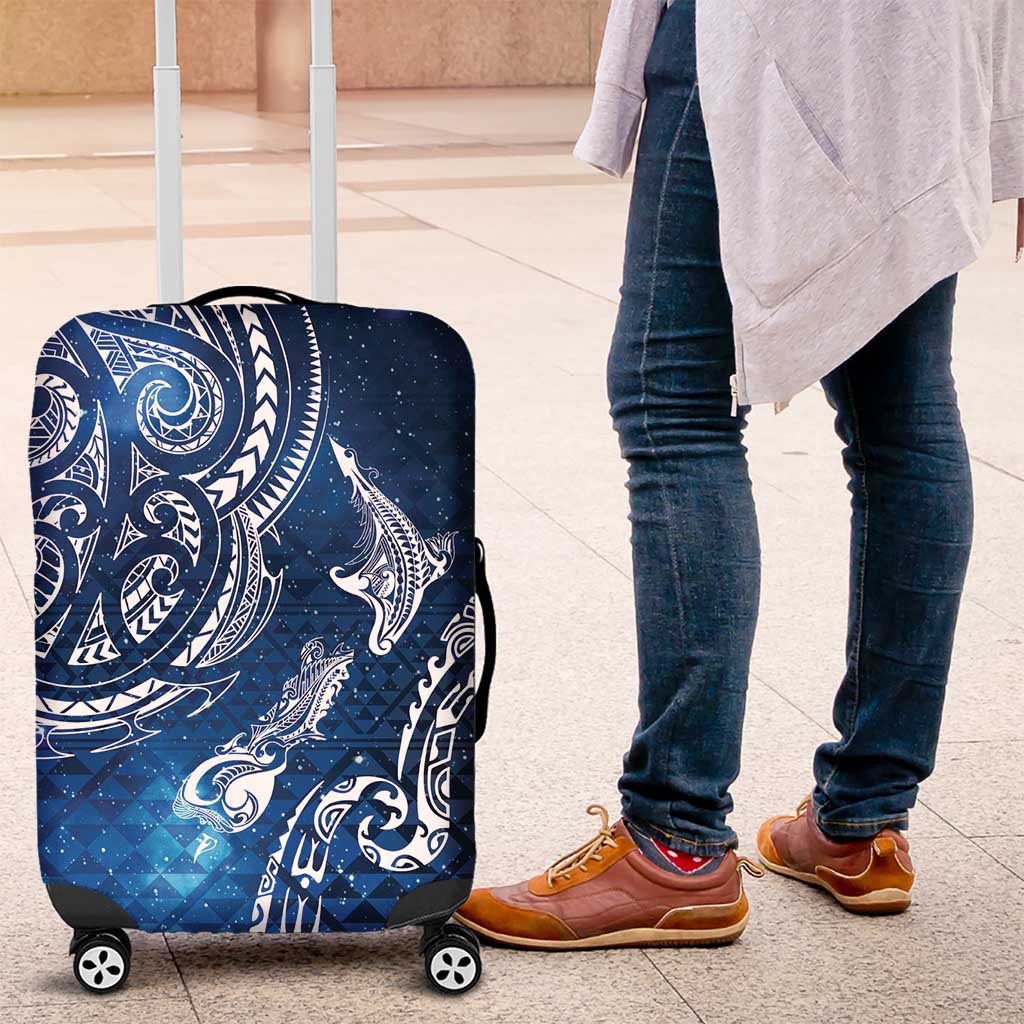 Matariki Galaxy Luggage Cover New Zealand Map Maori Pattern