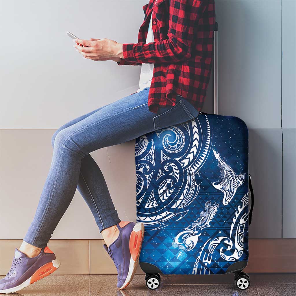 Matariki Galaxy Luggage Cover New Zealand Map Maori Pattern
