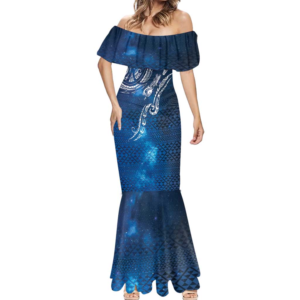 Matariki Galaxy Mermaid Dress New Zealand Map Maori Pattern