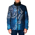 Matariki Galaxy Padded Jacket New Zealand Map Maori Pattern