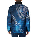 Matariki Galaxy Padded Jacket New Zealand Map Maori Pattern