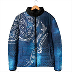 Matariki Galaxy Padded Jacket New Zealand Map Maori Pattern