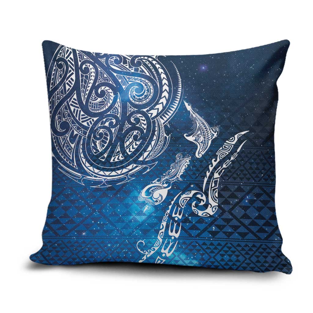 Matariki Galaxy Pillow Cover New Zealand Map Maori Pattern