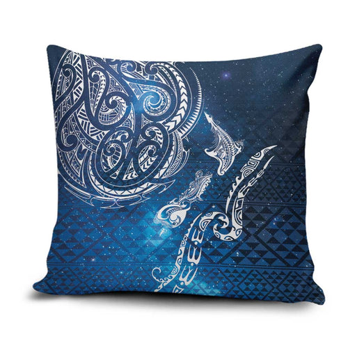 Matariki Galaxy Pillow Cover New Zealand Map Maori Pattern